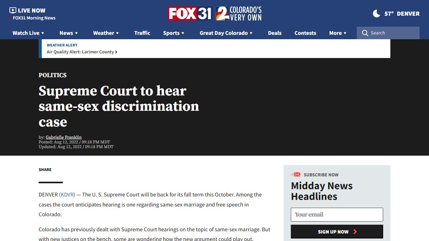 Supreme Court to hear same-sex discrimination case